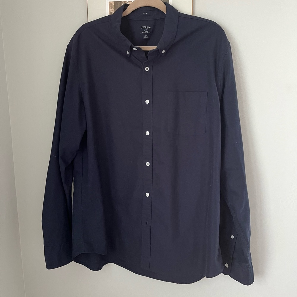 J crew Navy Oxford shirt